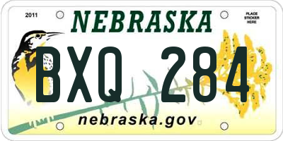 NE license plate BXQ284