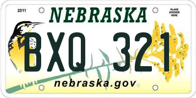 NE license plate BXQ321