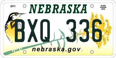 NE license plate BXQ336
