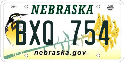 NE license plate BXQ754