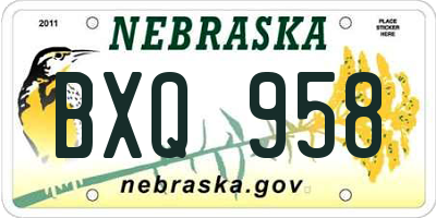 NE license plate BXQ958