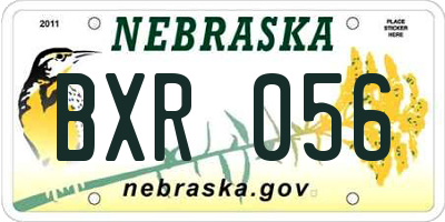 NE license plate BXR056