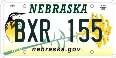 NE license plate BXR155
