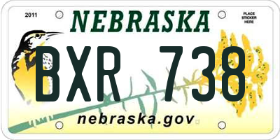 NE license plate BXR738