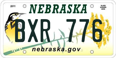 NE license plate BXR776