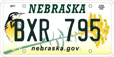NE license plate BXR795