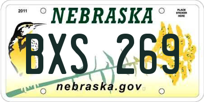 NE license plate BXS269