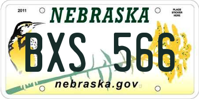 NE license plate BXS566