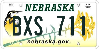 NE license plate BXS711