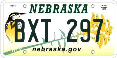 NE license plate BXT297