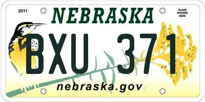 NE license plate BXU371
