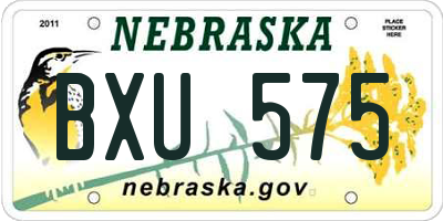 NE license plate BXU575