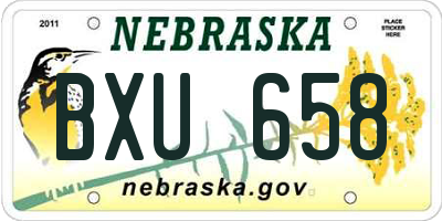 NE license plate BXU658