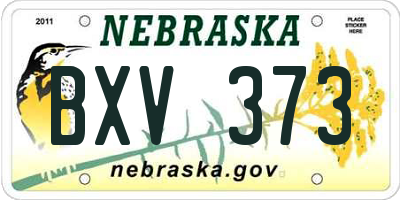 NE license plate BXV373