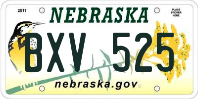 NE license plate BXV525