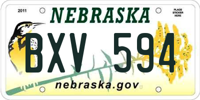 NE license plate BXV594