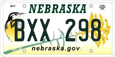 NE license plate BXX298