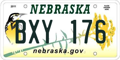 NE license plate BXY176