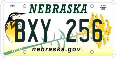 NE license plate BXY256