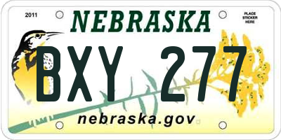 NE license plate BXY277
