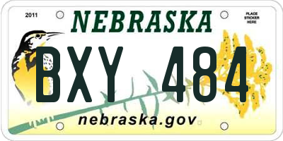 NE license plate BXY484