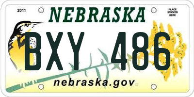 NE license plate BXY486