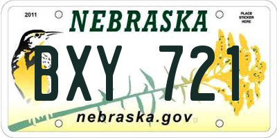 NE license plate BXY721