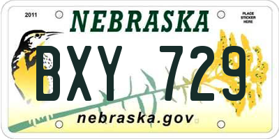 NE license plate BXY729