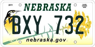 NE license plate BXY732
