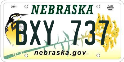 NE license plate BXY737