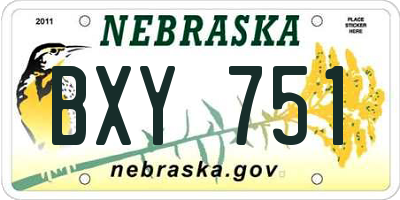 NE license plate BXY751