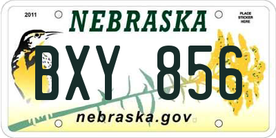 NE license plate BXY856