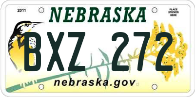 NE license plate BXZ272