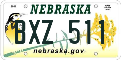NE license plate BXZ511