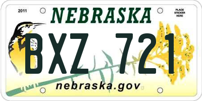 NE license plate BXZ721