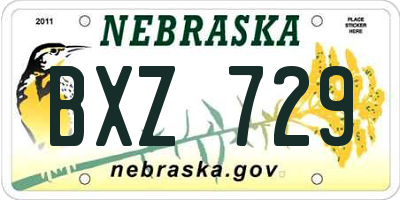NE license plate BXZ729