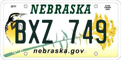 NE license plate BXZ749