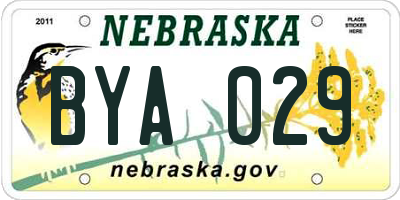 NE license plate BYA029