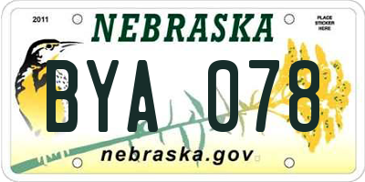 NE license plate BYA078