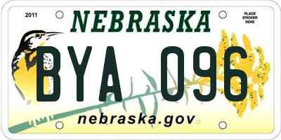 NE license plate BYA096