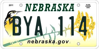 NE license plate BYA114