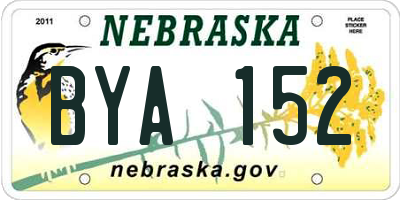 NE license plate BYA152