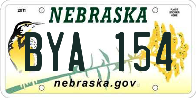 NE license plate BYA154