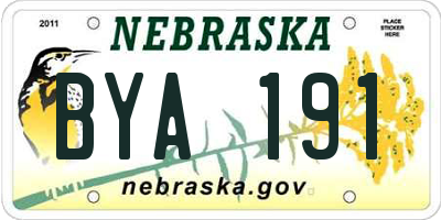 NE license plate BYA191