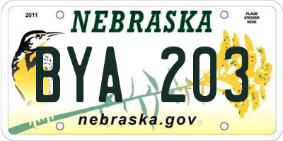 NE license plate BYA203