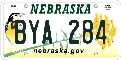 NE license plate BYA284