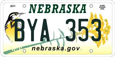 NE license plate BYA353
