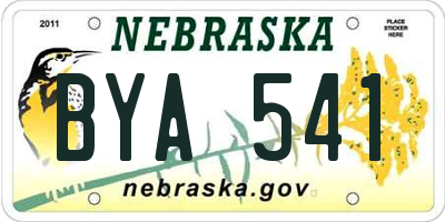 NE license plate BYA541