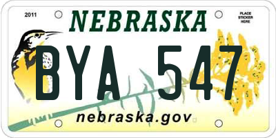 NE license plate BYA547