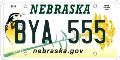 NE license plate BYA555